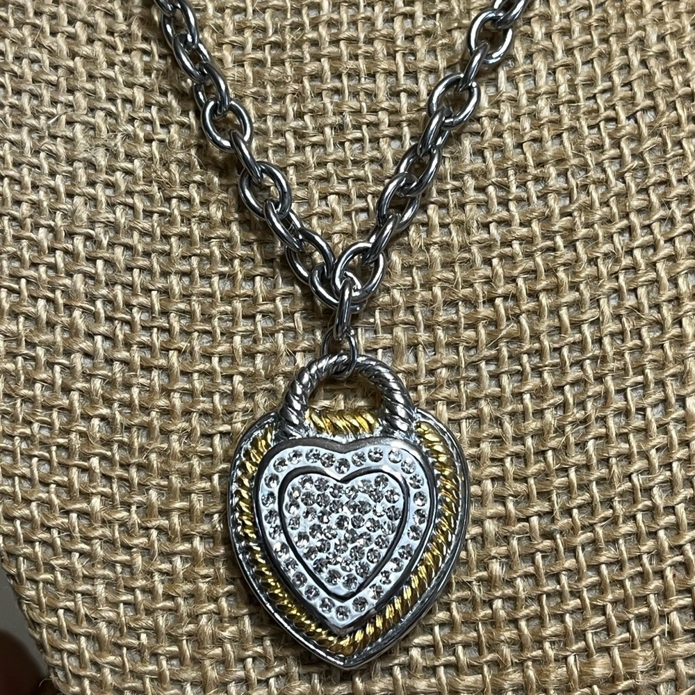 Dual Tone Heart Necklace